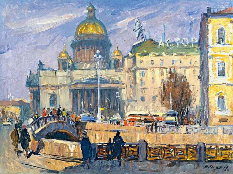 Alexander Nasmyth At the Isaakievskaya Square in Leningrad Spain oil painting art